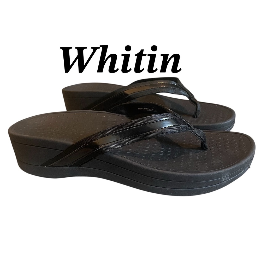Whitin Black thong Flip Flops Size 38 (7.5)
